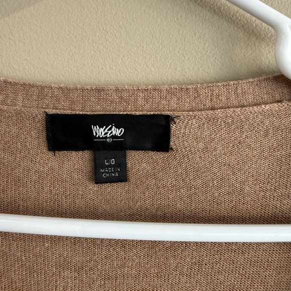 Tan Button-Up V-neck Long Cardigan - Picture 6 of 6